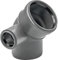 HT Tubo di derivazione arco DN 110 mm x 50 mm grigio | angolo di scarico plastica PVC PP (45° sinistro)