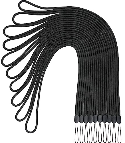 YOUOWO 10 Pack Lanyards Neck Office Lanyard Black Straps,For Pen Cellphone Whistles ID Badges Holder Keys Name Badges ID Card (10 Black - Combination 2)