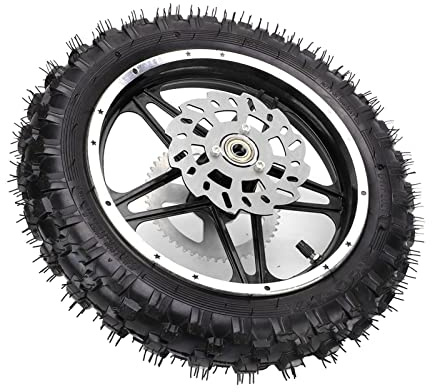 Yctze Dirt Bike Posteriore Gomma Metallo 2,5 – 10 con Disc Offroad Moto Motocross, Mini Bicicletta, Cerchione e Pneumatico, Dirt Bike R