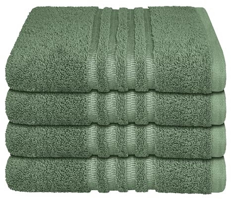 Schiesser Handtuchset Milano - 4-teilig - 50 x 100 cm - Dunkelgrün