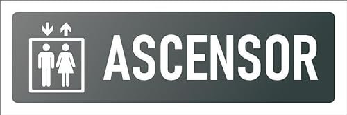 Elevator, grey informational sign SP050-1mm flexible Plastic sign (150mm x 50mm)