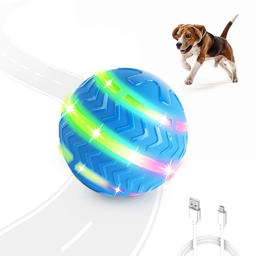 ALL FOR PAWS Interactive Dog Ball, Moving Dog Ball with LED Lights, Dog Interactive Toy for boredom, Motion Activated Toy for Puppy/Small/Medium/Large Dogs