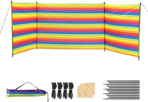 Strandvindskydd | Vind- och barriär för camping, skyddsbarriär med och bärväska, bärbara resetillbehör för semester, trädgård, terrass och grill