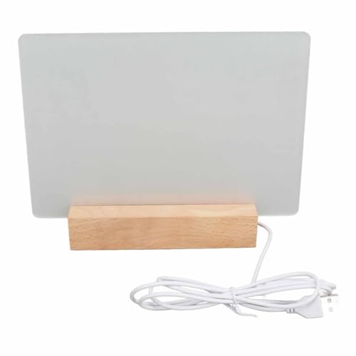 Haofy Vit Akryl återanvändbar Torrraderingstavla med Belysningsbas för Kontorsskolahem - 220x150 Mm Planeringstavla