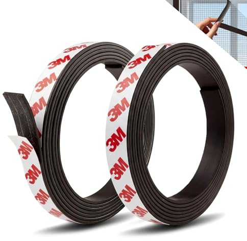Nastro Magnetico Adesivo A+B (2m+2m) per Zanzariera Magnetica, Nastro Adesivo per Zanzariere, Strisce Magnetiche Adesive con Attrazione Reciproca, Supporto Autoadesivo, per Zanzariere e Tende