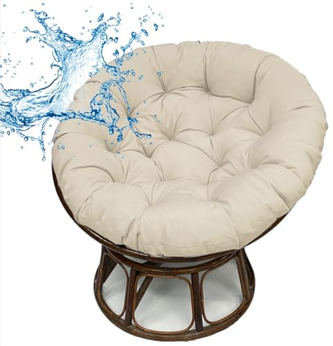 RCGNR Cuscino da Seduta Sospeso, Cuscino Rotondo per Poltrona, Cuscino per Sedile per Cesto Sospeso, Cuscino per Poltrona Sospeso Esterno Giardino, per Interno Ed Esterno Giardino Beige, 180cm