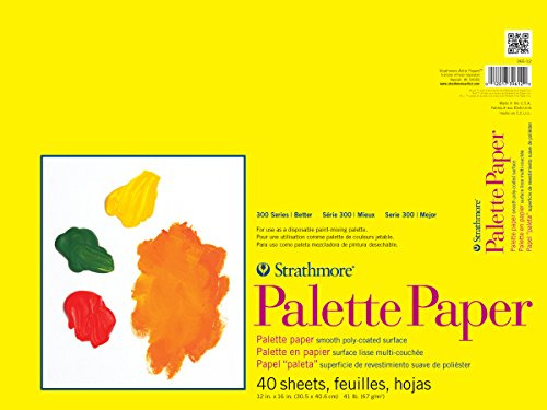 Strathmore Tape Bound Palette Paper Pad, 41 lb. Poly-Coated Paper, 12 X 16 inches, 40 Sheets (365-12)