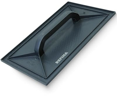 REFINA Diamond Faced Float for Walls, Ceilings, Floors - 16 x 10 (420 x 260mm) Durable ABS Plastic Plastering Trowel w/Diamond Indented Pattern & Ergonomic Handle - Rendering & Plastering Tools