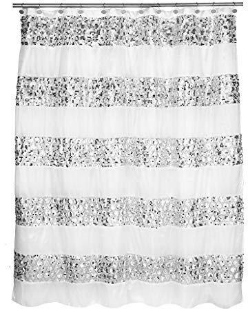 Popular Bath Sinatra Bathroom Shower Curtain Luxury Glamorous Fabric Shower Curtain Modern shower Curtain unique Design Bling White Shower Curtain