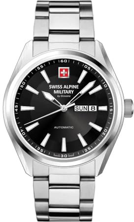 Swiss Alpine Military by Grovana Herrenuhr mit Edelstahlband ETA 2836-2 Automatik Saphirglas 10 ATM DayDate 7090.2137SAM