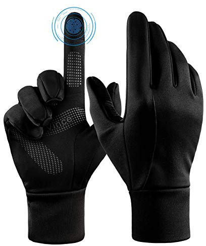 FanVince Cycling Gloves Touchscreen Winter Warm Glove - Windproof Water Resistant for Running Bike Riding Driving Outdoor Hiking in Cold Weather for Men and Women (Black,X-Large)