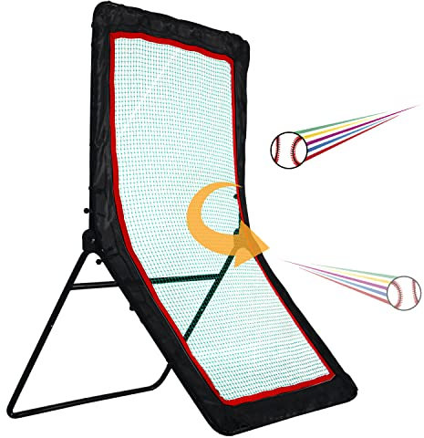 OKAYES Baseball-Softball-Rebounder | 1,2 x 2,1 m Pitchback-Netz | Mehrpositionswinkel verstellbares Pitchback-Netz