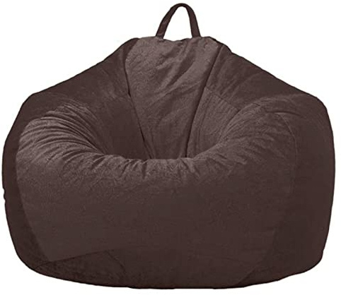 JHLD Copertura Per Poltrona A Sacco (senza Imbottitura), Extra Large Fodera Per Poltrona A Sacco Peluche Morbido Fodera Copri Bean Bag Fodera Per Sedia A Sacco Per Adulti-Caffè profondo-100x120 cm
