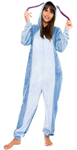 Disney Combinaison Bourriquet pour Femme | Vêtements de Nuit pour Adultes Bourriquet | Pyjamas en Polaire pour Femmes | Marchandise Officielle Winnie l'ourson | Bleu | XX-Large