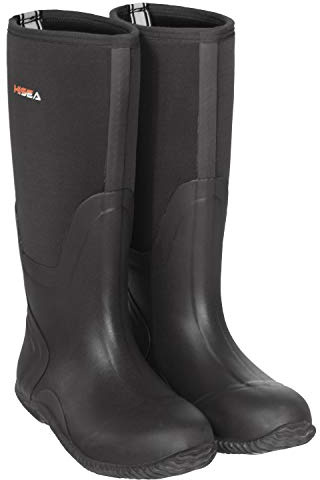 HISEA Men's Rain Boots, Waterproof Durable Insulated Rubber Boots for Men, 5 mm Neoprene Outdoor Mud Fishing Hunting Boots for Multi-Season (Black, Camo & Brown)