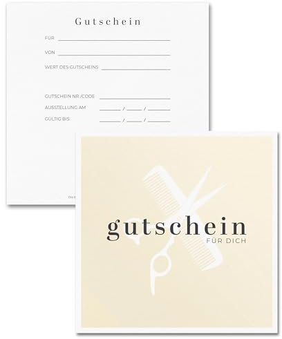 Frank Paperman® | 5x Gutschein für Kunden | Friseur Gutschein Gutscheine zum selber Ausfüllen | Voucher Vordruck in Quadratisch