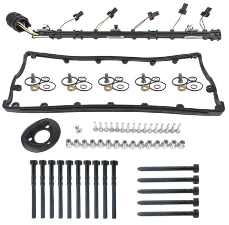 NSGMXT Compatibile con T5 Mul-tivan 2.5 TDI Cablaggio Pompa Ugello e Coperchio Valvola Guarnizione AXE AXD BAC 070971033