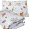 Kinderbettwäsche 100x135 + 40x60 | 100% Baumwolle Weiche & Farbenfrohe Bettwäsche für Babys | Mädchen & Jungs | Hochwertiges Set mit Reißverschluss YKK Kissenbezug | Schönes zartes Muster - Wald