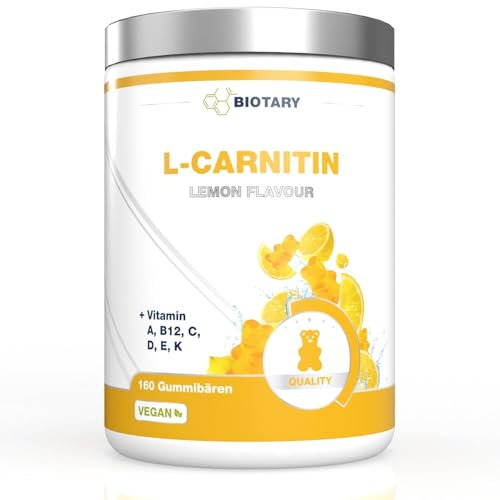 L-Carnitin 160 Gummibären - 3000mg pro Tagesportion - 3 Monate Vorrat - Mit Vitamin A, B12, C, D, E & K - 100% Rein & Original - Laborgeprüft - Hochdosiert