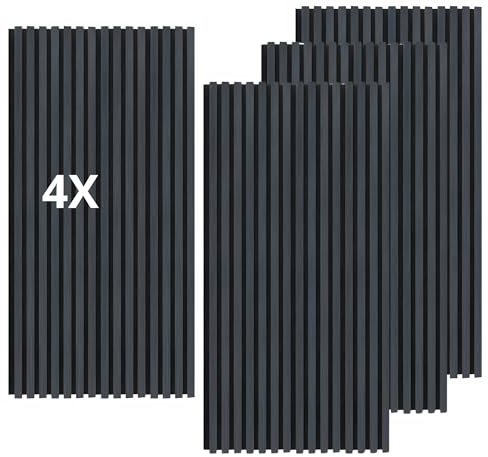 Set 4 pannelli effetto dogato rivestimento parete soffitto polimero plastico interno esterno 60x240 cm incastro laterale tagliabili rigidi decorativi nero pvc linea diritta