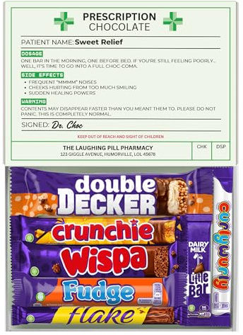 Chocoluxe Co Prescription Chocolate Gift Box | Made with Assortment of Dairy Milk Selections | Funny Get Well Soon Gifts For Men | Get Well Soon Gifts For Women | Surgery Recovery Gifts, Get Well Soon