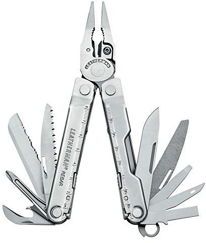 Leatherman Rebar Multi-Tool - 17 Werkzeuge für Heimwerker und Camping - Schwarzer Edelstahl - Silber