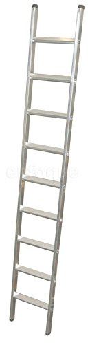 Escalera Industrial de Aluminio Apoyo Fija 9 peldaños Anchos Serie Peak