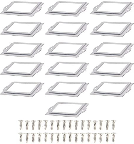 HAOBIN Etikettenhalter Metall Etikettenhalter Regal Etikettenrahmen Metall 80 * 35 Mm Namensschilder,Etikettenrahmen Mit Schrauben,Verwendet FüR BüCherregal-LagerschräNke In BüRobibliotheken,16 StüCk