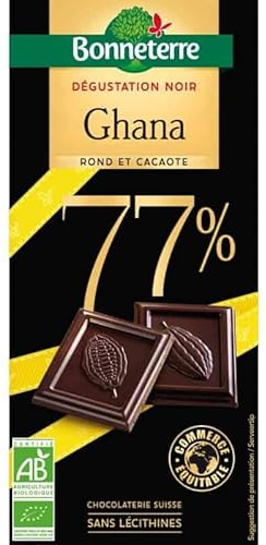 Bonneterre - Tablette Chocolat Noir 77% Du Ghana 80G
