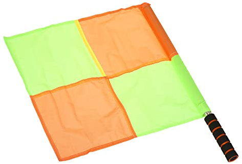 PATIKIL Referee Flag, Stainless Steel Pole Sponge Handle for Football Soccer Track and Field Sports Linesman Command Hand Signal, Checkered with Border
