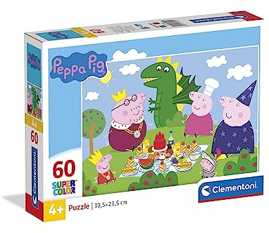 Clementoni - 26204 - Supercolor Puzzle - Peppa Pig - 60 Pezzi - Puzzle Bambini 4 Anni, Puzzle Cartoni Animati - Made In Italy