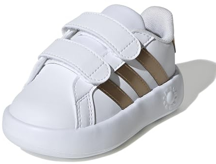 Adidas Unisex Baby Grand Court 2.0 Shoes Kids, Cloud White/Matte Copper/Matte Gold, 27 EU