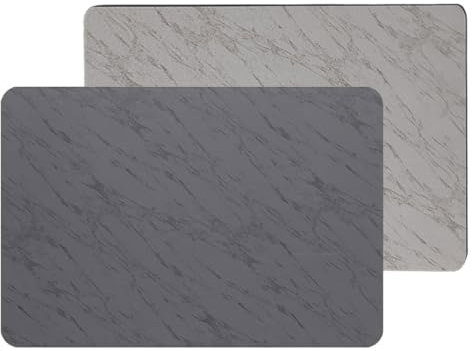 LEEQBCR 2 Pezzi Tappetino lavello Cucina ad Alta assorbenza, diatomite, Asciugatura Rapida Scarico lavello, Cucina da banco caffettiera Tappetino caffè Antiscivolo 30x20cm (Grigio Marmo)