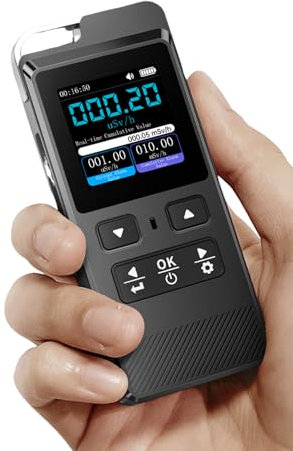 Jadeshay Geiger Counter, Nuclear Radiation Detector Portable Radiation Monitor High Sensitivity Marble Radioactive β γ X Ray Dosimeter Monitor with LCD Display