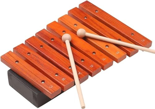 Glockenspiel Xylofon, Xylofon musikinstrument 8 noter glockenspiel xylofon inkluderar 2 träklubbor för barn