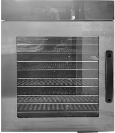 Kwasyo Deshidratador de Alimentos 750W Inox con 12 Bandejas, Profesional con Temporizador Digital, Control de Temperatura, Protección contra Sobrecalentamiento y Recetario Incluido