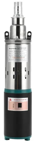 1 x 20 l/min solpump, lyft = 30 m-45 m kabel 9 m 12 V 24 V djup brunnspump dränkbar skruvpump bevattning trädgård hem (12 V 30 m 180 W 888)
