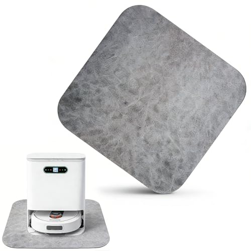 TCETCY Tappeto Assorbente, 43.5 x 43 cm Robot Aspirapolvere Tappetino Assorbente Antiscivolo Tappetino Assorbente Universale Tappetino Assorbente per Spazzatrice in Gomma per Pavimenti Asciutti, Grigi