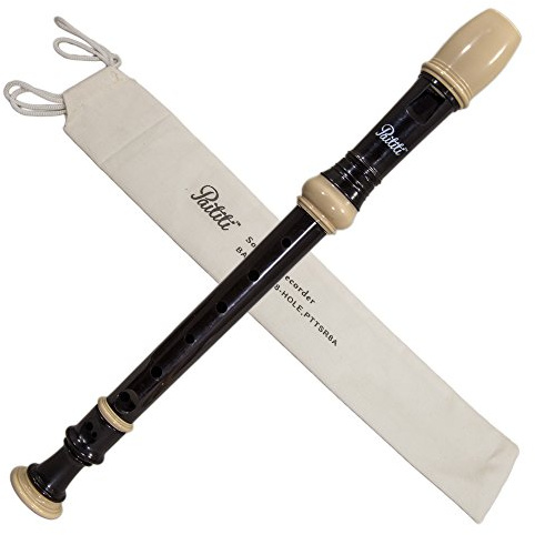 Paititi Soprano Recorder 8-Hole With Cleaning Rod + Carrying Bag, Creamy/Black Color, Key of C