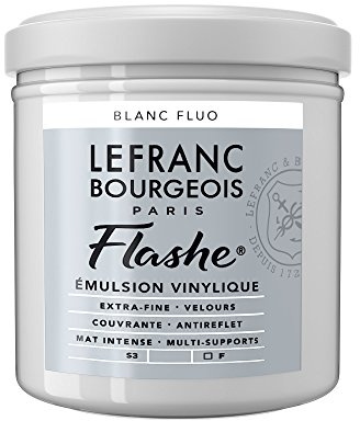 Lefranc Bourgeois 300523 Flashe akrylfärg och vinylfärg, högpigmenterad, elastisk, ljusäkta, åldringsbeständig, matt, för inomhus- och utomhusbruk, 125 ml kruka – fluovit