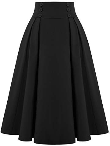 Vintage Rockabilly Rock Damen Retro Rock Knielang Sommerrock Festliche röcke BP2150-1 L