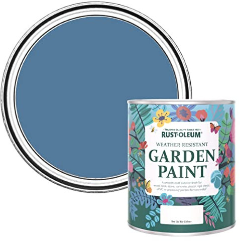 Rust-Oleum Blue Mould Resistant Garden Paint in Matt Finish - Blue Silk 750ml