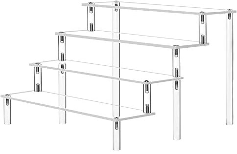Acryl Riser Display Regal Ständer für Amiibo Funko Pops Figuren, Tischplatte klar Acryl Organizer für Nagellack Gewürz Kosmetik Schmuckständer Cupcake Buffets Dessert Modell(1 Packung)