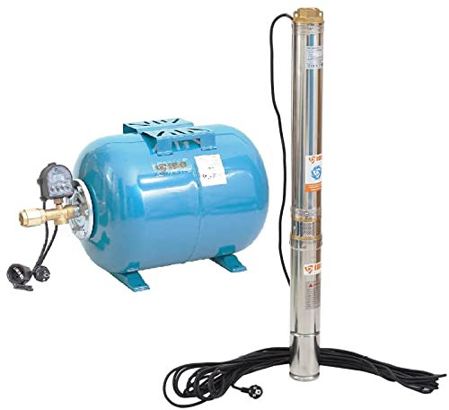 Hauswasserwerk 100L Tiefbrunnenpumpe 7,4bar 4200L/h elektronischer Druckschalter + Trockenlaufschutz