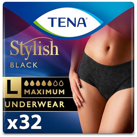 TENA Stylish Black Underwear L