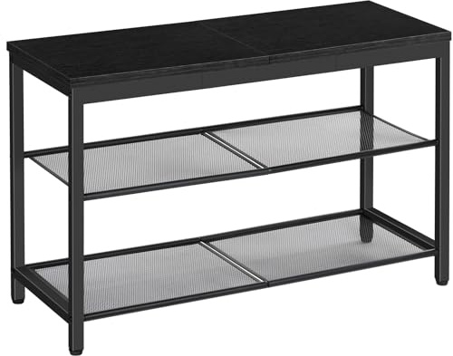 HOOBRO Shoe Bench, 3-Tier Shoe Rack,Industrial Shoe Organizer Storage Bench
