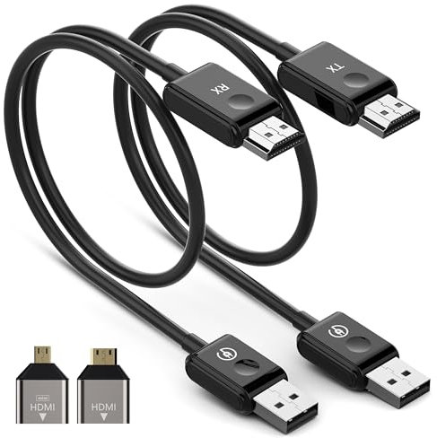 TIMBOOTECH Wireless HDMI Transmitter and Receiver 1080P 5G, HDMI Wireless Extender Mirror Screen, Streaming Audio/Video/File from Laptop/TV Box/Camera to TV/Projector/Monitor