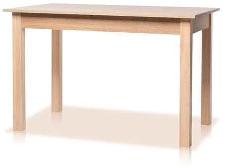 smart Esstisch 120x70 cm Eiche, Küchentisch ausziehbar bis 160 cm, Esszimmertisch aus Holzwerkstoff inkl. erweiterbare Auszugsplatte, moderner Tisch für bis zu 8 Personen