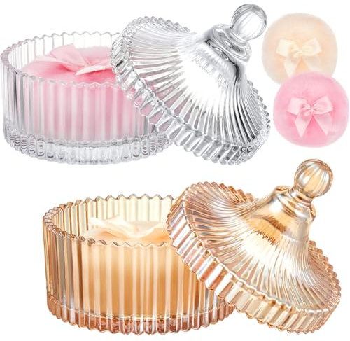 Tioncy 4 piezas de polvos corporales grandes y contenedor de polvo corporal con soplo, extra grande, suave, lavable, reutilizable, grande, esponjoso, maquillaje húmedo y seco