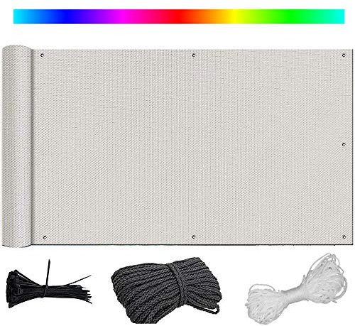 Clôture de jardin opaque avec cordon de serrage et attaches de câble - Protection UV - 140 x 500 cm - Marron clair